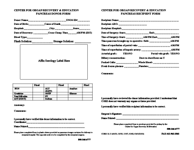 Show details for Pancreas Form R-11