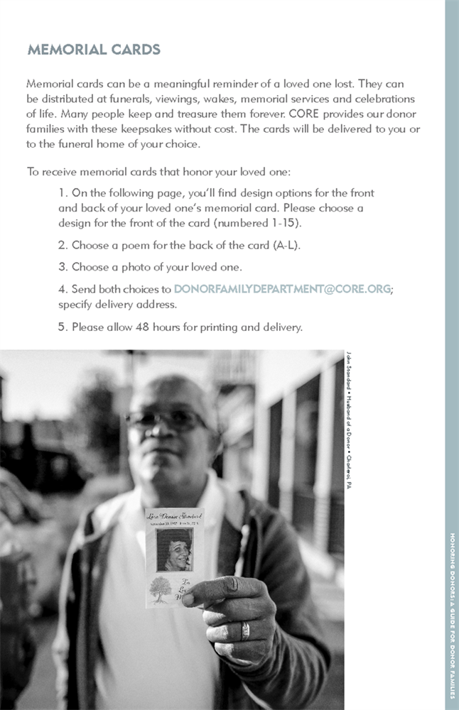 Show details for Honoring Donors a Guide for Donor Families