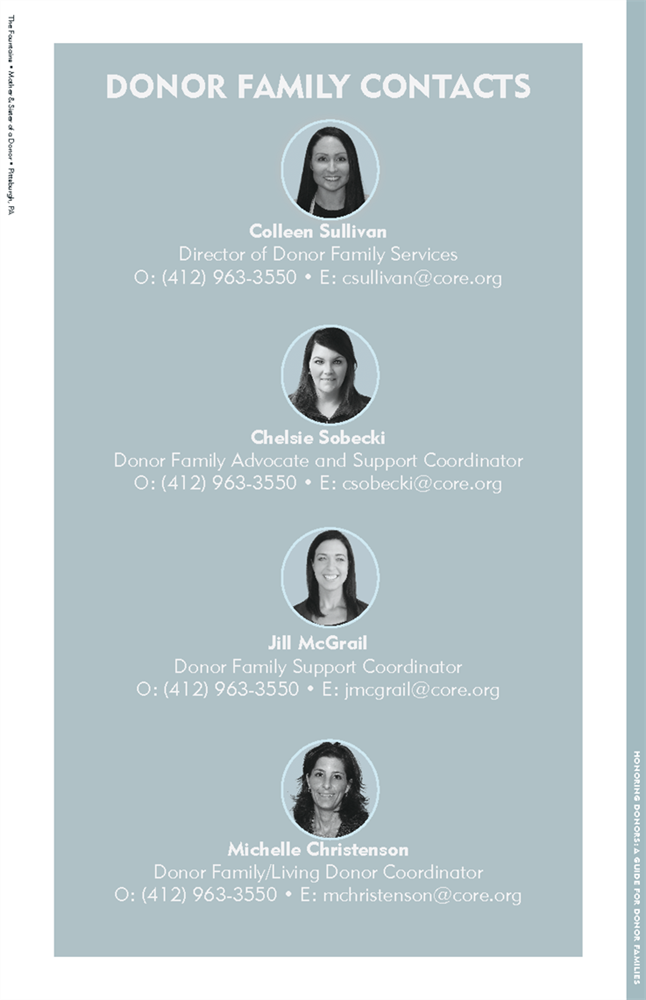 Show details for Honoring Donors a Guide for Donor Families