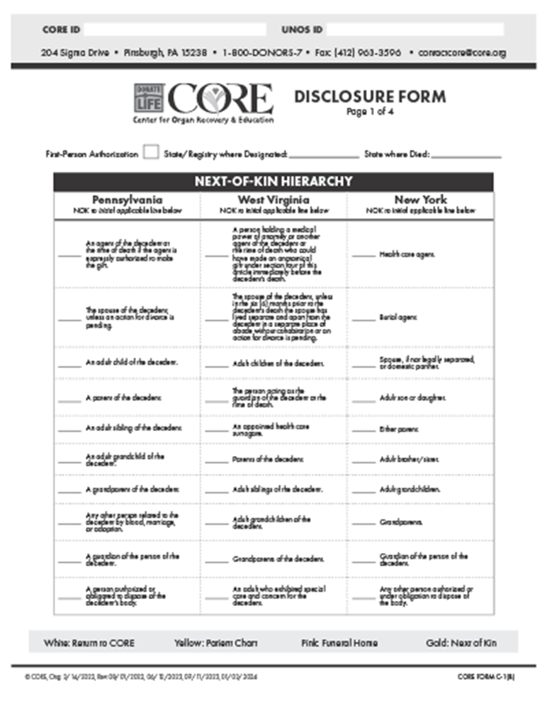 Show details for Disclosure Form - Four 4 part NCR forms Page 1