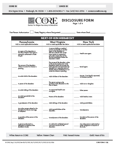 Show details for Disclosure Form - Four 4 part NCR forms Page 1